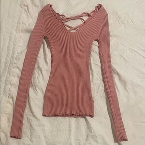 ✨ 3 for $20 Bundle Deal ✨ Ambiance Dusty Pink Ribbed Long Sleeve Top